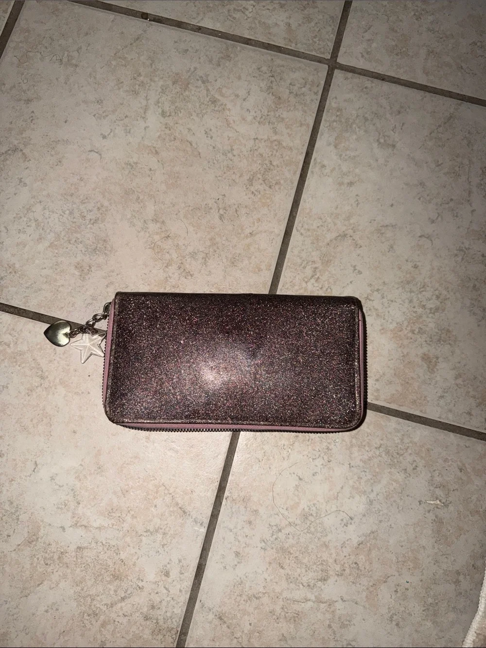 Sparkle Zip-Around Wallet with Charm